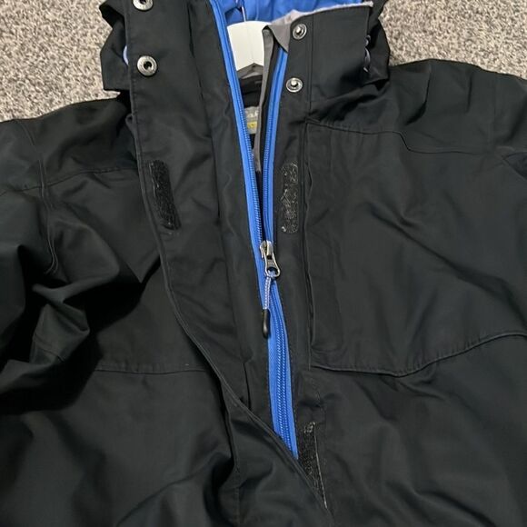 Cabela’s black rain jacket with blue and gray lining - L - Picture 2 of 8